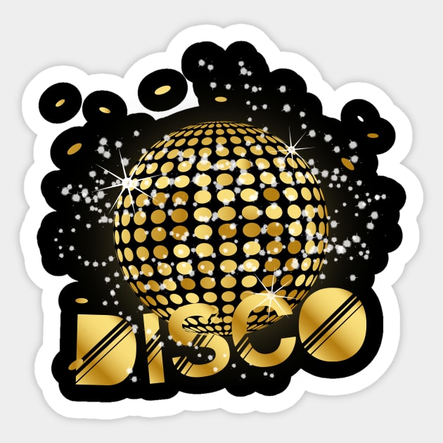 Disco Ball Disco Gold Gitzer Sticker by melostore